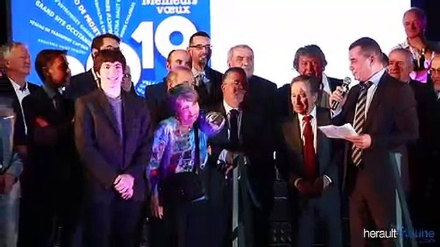 Francine Guilhem et Rudy Gatti : Cérémonie des voeux en images de la Communauté d'Agglomération Hérault Méditerranée du 11 janvier 2019