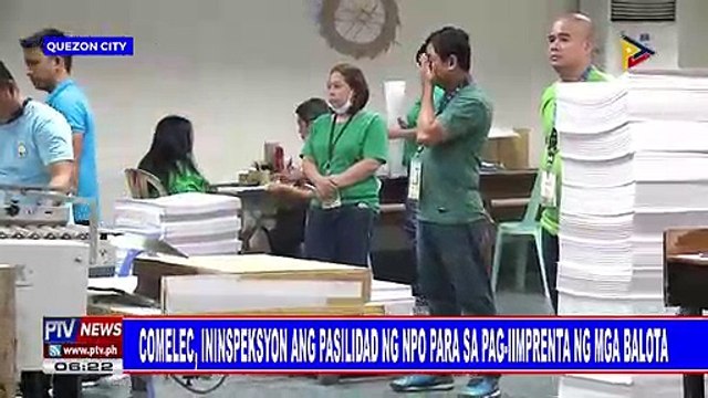 COMELEC, ininspeksyon ang pasilidad ng NPO para sa pag-iimprenta ng mga balota