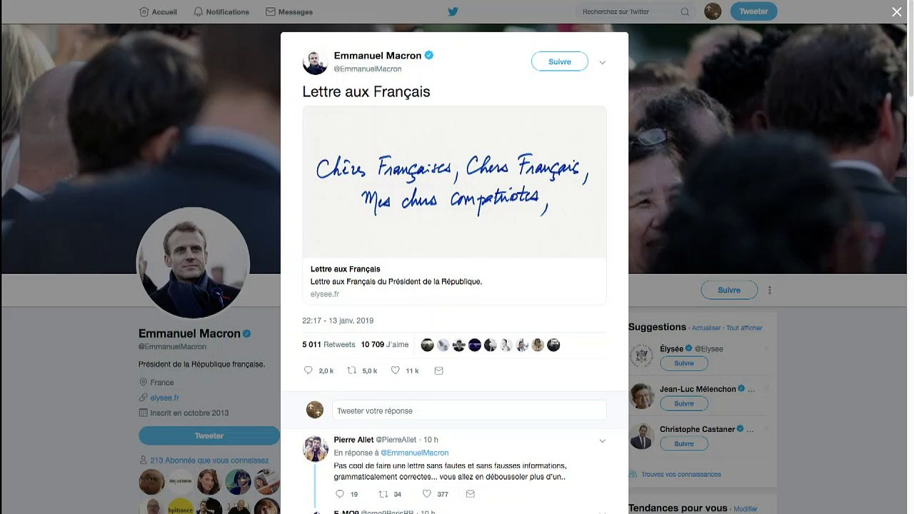Lettre aux Français: Macron  trace le chemin du grand débat