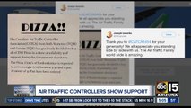 Canadian air traffic controllers buy pizza for American air traffic controllers