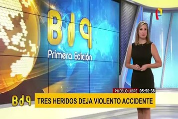 Pueblo Libre: tres personas heridas tras violento accidente de tránsito