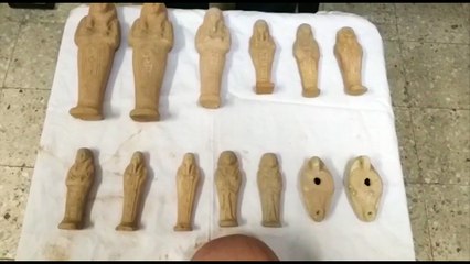 إحباط تهريب 14 قطعة أثرية في القاهرة وأسيوط (فيديو)