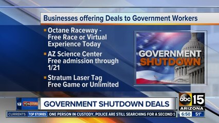 Download Video: Deals, freebies for government workers during shutdown