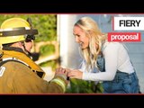 Firefighter stages dramatic attic blaze to propose to college sweetheart | SWNS TV
