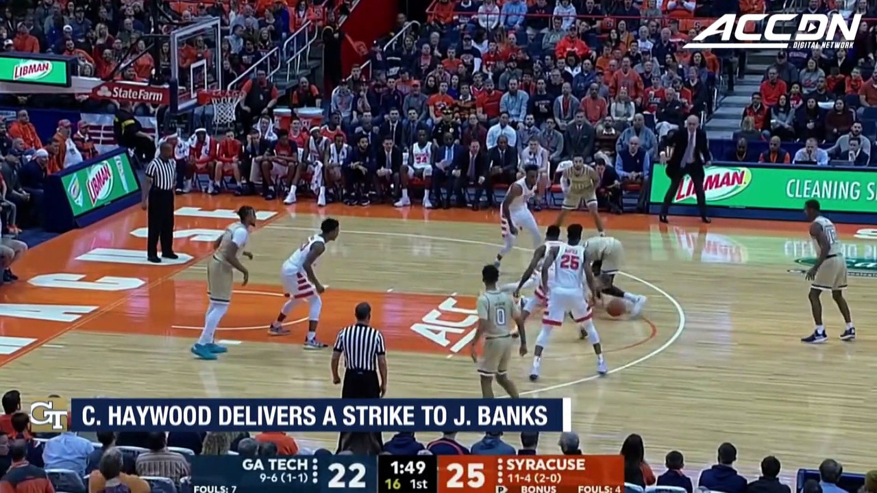 Georgia Tech's Curtis Haywood II Throws a Strike to James Banks III