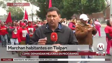 Manifestantes marchan en Calzada Tlalpan; van al Zocalo