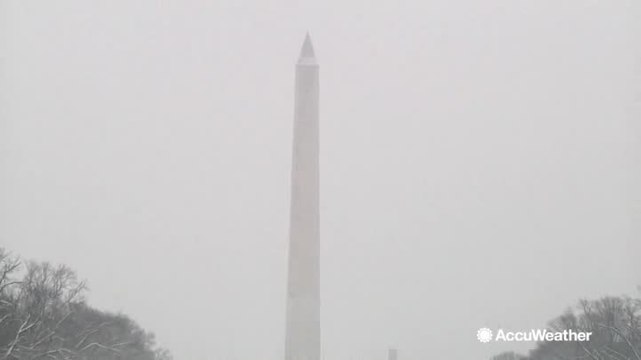 Tourists enjoy snowy day in the nation's capital