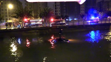 Kanala düşen otomobilin üstüne çıkarak kurtarılmayı bekledi - ADANA