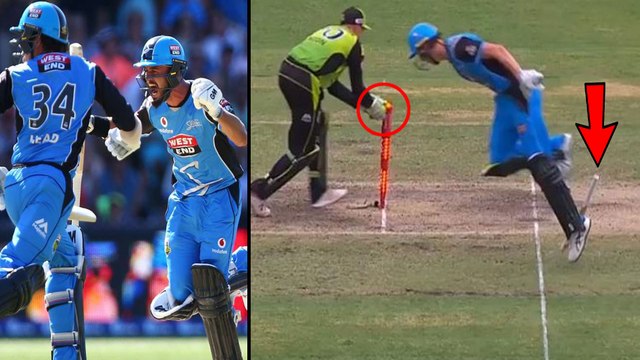 BBL: Billy Stanlake Comical Run-Out During Adelaide Strikers vs Sydney Thunder Match