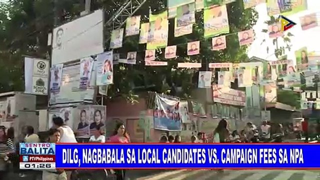 DILG, nagbabala sa local candidates vs campaign fees sa NPA