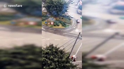 Power lines spark like fireworks, hundreds of households lose power in southwest China