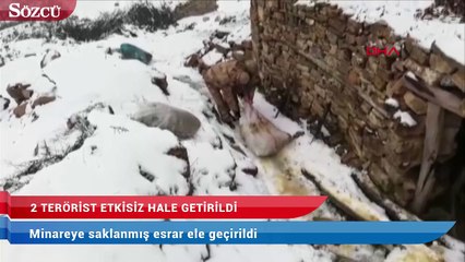 Minareye saklanmış esrar ele geçirildi