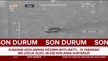 Kuşadası'nda göçmen botu battı