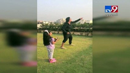 Bollywood actor Akshay Kumar enjoying kite festival with his little princess-Tv9