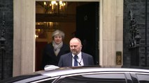 Theresa May departs Downing Street ahead of crunch vote