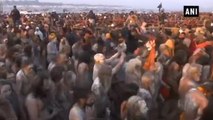 Flowers, foreigners and sadhus mark the beginning of Kumbh Mela