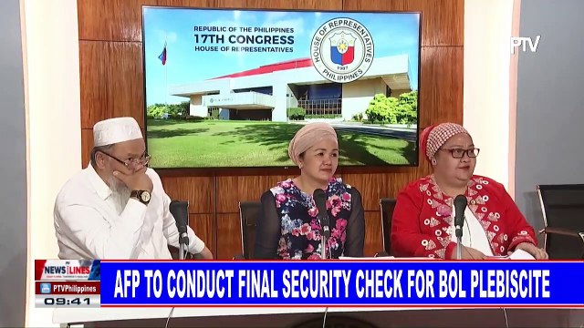 AFP to conduct final security check for BOL plebiscite