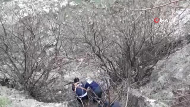 Kayalıklarda Mahsur Kalan 4 Küçükbaş Hayvan Kurtarıldı