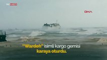 Mersin'de fırtına kargo gemisini sürükledi