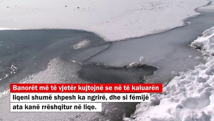 Liqeni i Ohrit shndërrohet në pistë patinazhi