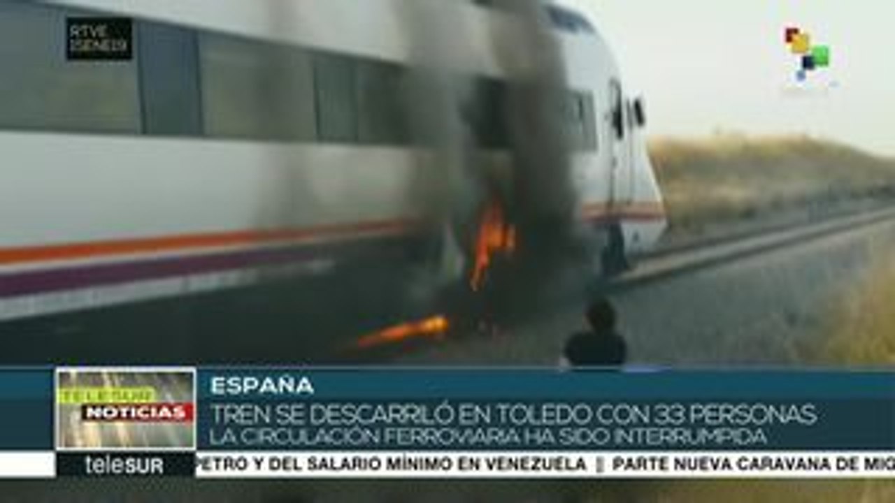 España: se descarrila tren con 33 personas a bordo en Toledo