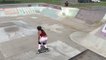 Female Skateboarder Shreds Skate Bowl