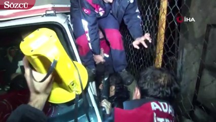 Hırsızın kamyonet ve duvar arasında can pazarı