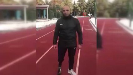 3 Kez Kalbi Duran ve Sağ Bacağı Kopan Afrin Gazisi Özgür Ocak Koşulara Başladı