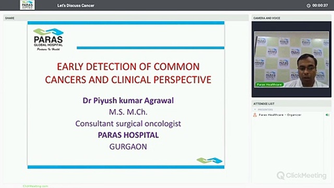 Early Detection of Common Cancer & Clinical Perspective | Dr Piyush, Paras Hospitals