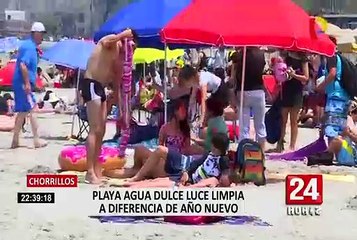 Download Video: Bañistas disfrutan de playa Agua Dulce pese a no ser saludable