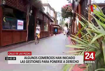 Calle de Las Pizzas: inician retiro de restaurantes instalados en la vía pública