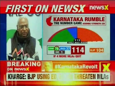 Mallikarjun Kharge on tussle in Karnataka: BJP trying to poach, using ED & CBI to threatens our MLAs