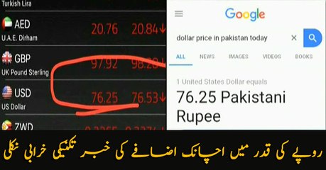 A sudden increase in the value of rupees has become a technical error