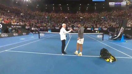 Rafael Nadal Court Interview  with McEnroe after 2R match