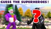 Guess the Superhero with The Joker and The Riddler from DC Universe Batman, with help from Thomas and Friends! They are all Marvel Avengers 4 or DC Universe Superheroes, can you guess them all? A fun toy story for kids and preschool children.