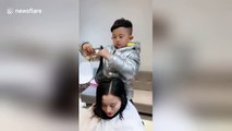 Meet the six-year-old hairdresser in southern China