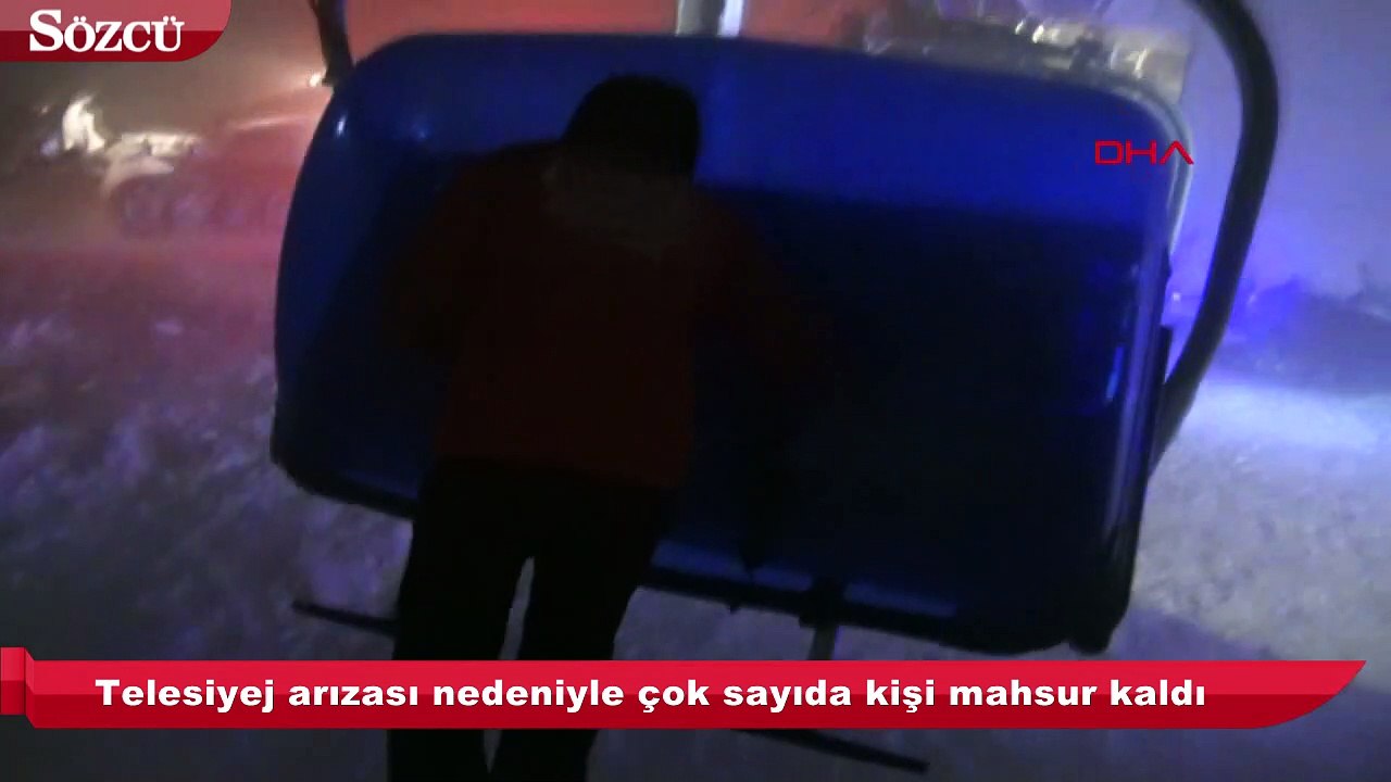 Uludağ’da telesiyej arıza yaptı