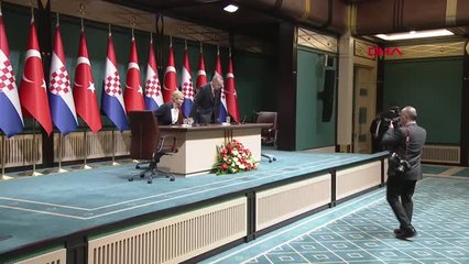 Cumhurbaşkanı Erdoğan, Hırvatistan Cumhurbaşkanı Kitaroviç Basın Toplantısında Konuştu