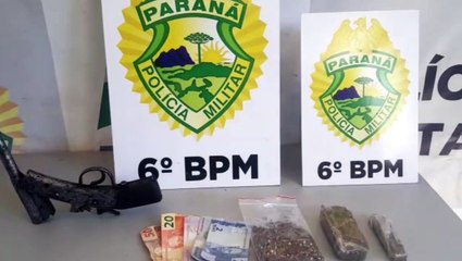 Choque realiza apreensão de arma, maconha e dinheiro