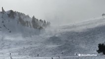Snowboarder zips right through 'snow-nado'
