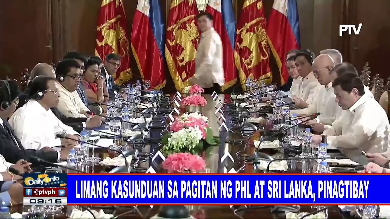 Limang kasunduan sa pagitan ng PH at Sri Lanka, pinagtibay