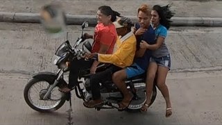 Funny Over Crowded Passengers On Motorbike And Truck