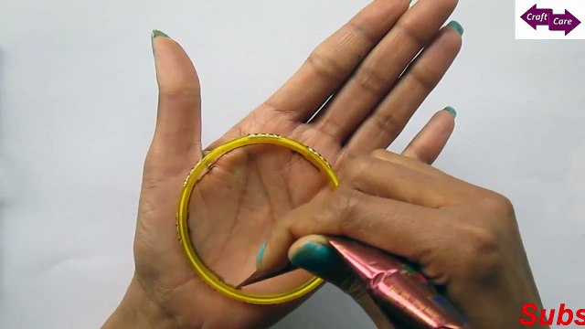 learn how to apply mehedi design using bangle || mehendi tutorial on paper * easy henna design for beginners * craftcare