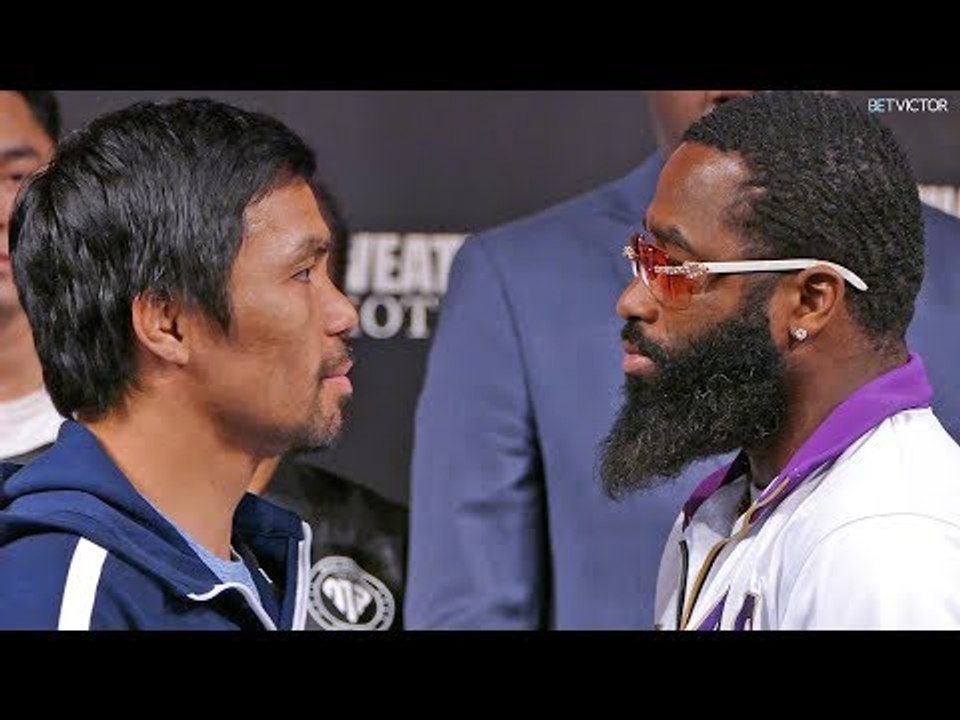 Manny Pacquiao vs. Adrien Broner FACE OFF at the MGM in Las Vegas