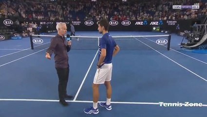 Novak Djokovic Court Interview with McEnroe