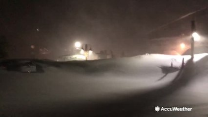 Winds howl, whip snow around in blizzard