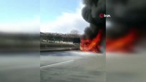 Başkent'te otobüs alev alev yandı