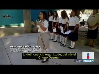 Niña de secundaria de Oaxaca recita poema en favor del presidente López Obrador