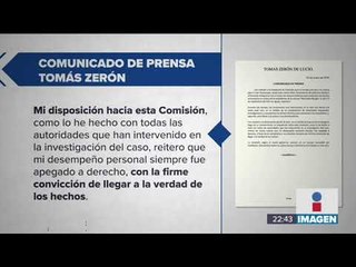 Tomás Zerón, dijo que se pone a disposición de la Comisión para la Verdad de Ayotzinapa