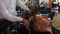 Make your hair POP! Moscow barber washes clients' hair with champagne